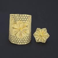 JXX-Parure de bijoux brésiliens de luxe en laiton plaqué or 24 ct Offre Spéciale bague de fiançailles et bracelet de mariage style africain