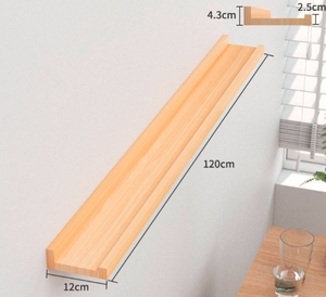 Kitchen Bathroom Brown Wood Wall <strong>Shelf</strong> 30cm 60cm 90cm <strong>120cm</strong> Wooden Floating Wall <strong>Shelves</strong> for Home Decor - Product Image 5