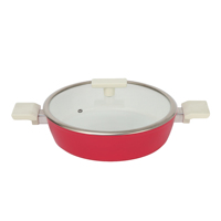 Ensemble d'ustensiles de cuisine en aluminium avec revêtement céramique antiadhésif rouge, compatible induction, pour une cuisine saine au quotidien, vente en gros, logo personnalisé