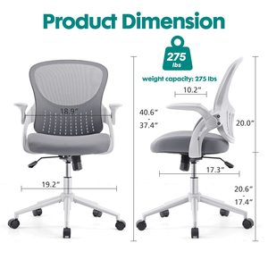 Mid Back Mesh Home <b>Office</b> Chair Ergonomic Computer <b>Desk</b> Chair Height <b>Adjustable</b> Rolling Swivel Task Chair - Product Image 4
