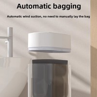 ELPHECO Nouvelle poubelle intelligente à double porte avec capteur tactile en plastique pour salon, salle de bain, toilettes, fixation murale, espacement étroit