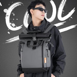 Trendy Unisex <b>Backpack</b> with Large Capacity Foldable Roll-Top Expandable Design for Outdoor Travel and Leisure - Product Image 2