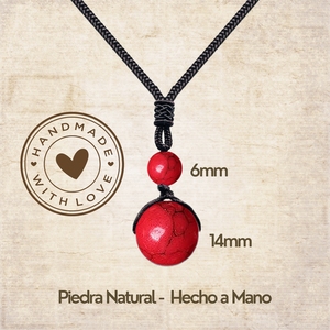 Ciondolo in pietra naturale con ciondolo a sfera turchese rossa da 14mm ciondolo in pietra naturale e ciondolo a sfera con ciondolo in pietra naturale - Product Image 4