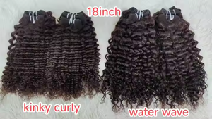 Letsfly spedizione gratuita Onda d'acqua da 10-16 pollici/ciocche di capelli umani ricciolute ricciolute di colore naturale extension per capelli vergini crudi - Product Image 2