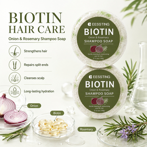 Produits Phares : Savon Solide Artisanal pour le Cuir Chevelu Anti-Chute, Hydratant, à la Biotine, Rafraîchissant, à l'Oignon, au Biotine et au Romarin - Product Image 4
