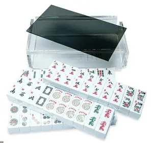 Factory Custom Mahjong Tiles for Sale OEM Print and Engraved acrylic Mahjong set Singapore Malaysia Chinese American