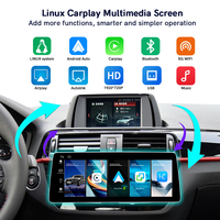 Lecteur audio de voiture avec écran QLED 2K ultra-fin de 12,3 pouces, montage sur tableau de bord, CarPlay sans fil, Android Auto, système Linux, USB pour BMW X3/X4/E70/F15