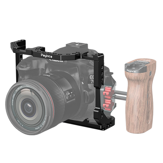 Camera Cage Mounting Accessories for Canon 80D 90D 70D DSLR Camera Aluminium Video Vlogging Rig with Cold Shoe