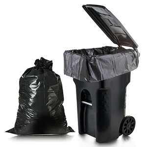 Sacs poubelle en PE noir très résistants pour usage quotidien, recyclables, pour usage domestique et commercial, compatibles avec les couches et les tampons, OEM disponible - Product Image 3