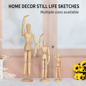 드로잉 모델을위한 스탠드가있는 조정 가능한 나무 예술가 스케치 마네킹 디스플레이 수제 나무 공예 상자 벽 표지판 - Product Image 2