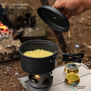 Aluminum Outdoor <b>Cookware</b> Stove Portable Camping <b>Cookware</b> 3-4L Capacity Cooking Utensils Picnic Equipment Pot Set - Product Image 4