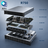 Serveur en rack PowerEdge R750 2U, processeur double socket, DDR4, NVMe, échange à chaud, alimentation redondante, serveur d'entreprise