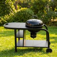 Barbecue au charbon de bois de la série Deluxe Garden avec poignée ergonomique et crochets pour accessoires pour patio, barbecue d'été