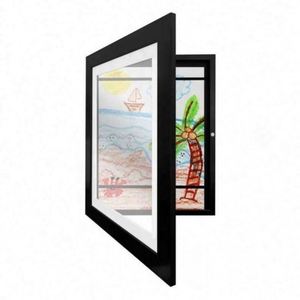 Cadre photo pour œuvres d'art d'enfants, interchangeable, noir, marron, gris, A4/A3/A2, 9x12 pouces, design rustique, tailles personnalisables - Product Image 4