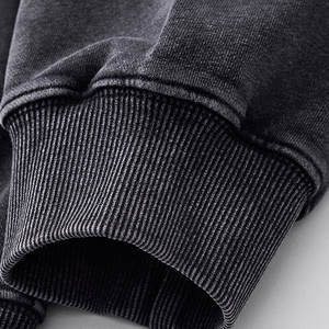 Sweat-shirt à capuche surdimensionné avec fermeture éclair, broderie personnalisée en gros, rétro, délavé à l'acide, qualité supérieure - Product Image 3