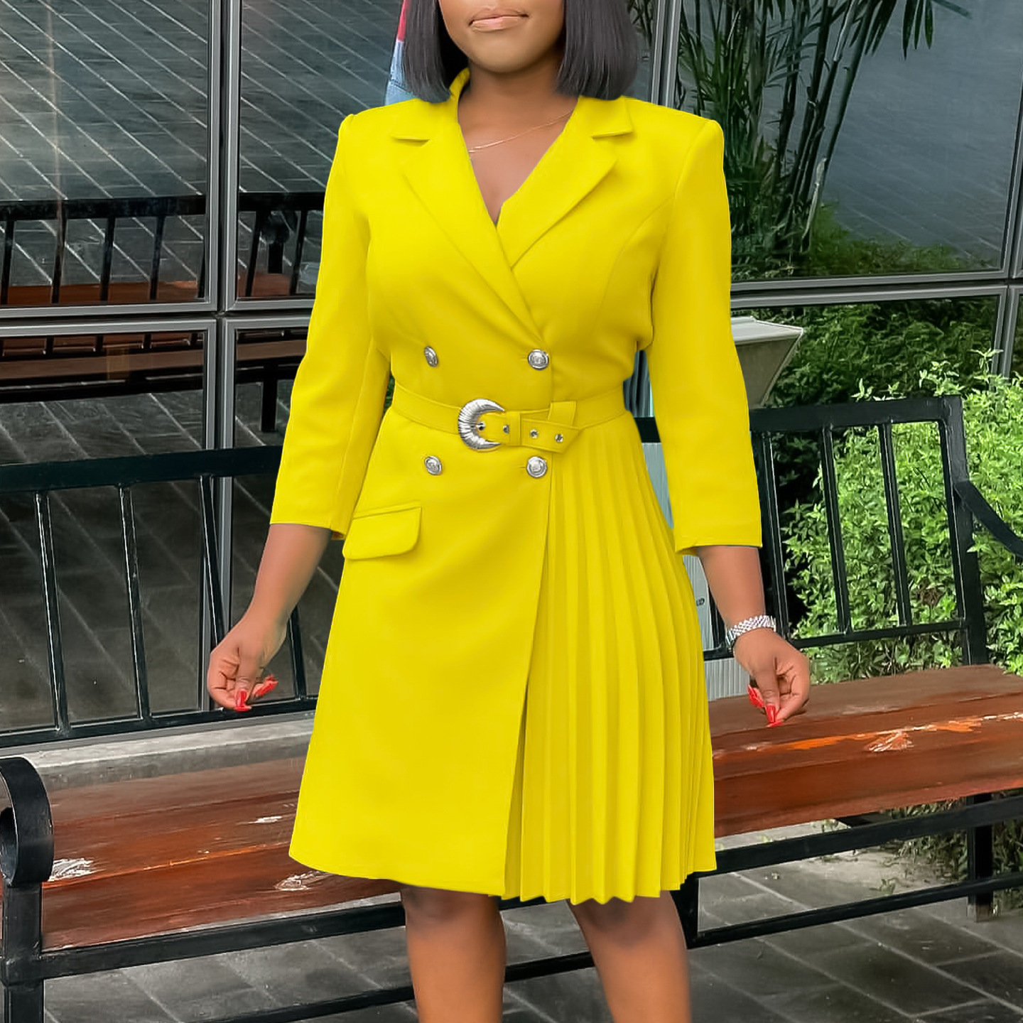 tailored dress styles for ladies Green Polka Dot Strappy Tailored Dress