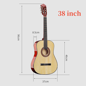 Guitarra clásica de alta calidad de 38 pulgadas con cuerpo de madera de tilo de 6 cuerdas con acabado brillante OEM instrumentos musicales al por mayor - Product Image 3