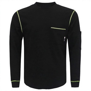<b>Flame</b> Retardant Workwear Men's Pullover T-<b>Shirt</b> Cotton/Bamboo Fiber Solid Casual Quick Dry Breathable Plain Dyed Custom Logo - Product Image 2