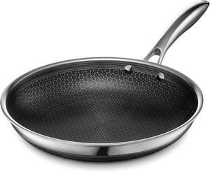 High Quality Modern Non-stick Frying <b>Pan</b> <b>Set</b> Glass Cover Honeycomb Design Triply Stainless Steel 6-Piece Gas <b>Induction</b> Ready - Product Image 3
