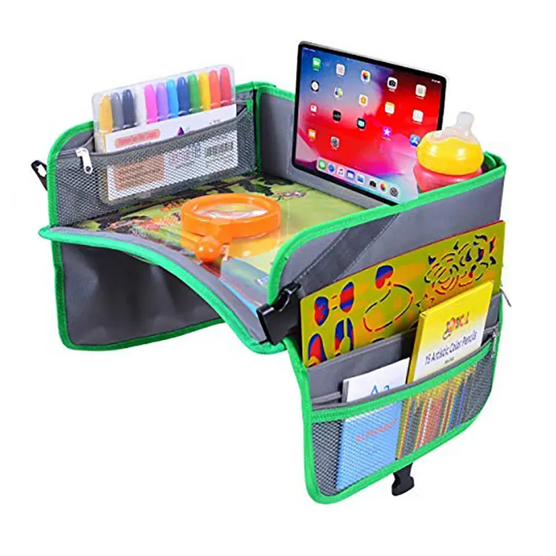 Tappetino da gioco per seggiolino auto da viaggio con Organizer tascabile portaoggetti portatile da viaggio per bambini