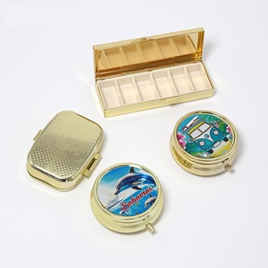 Travelpro, venta al por mayor, pastillero de Metal, pegatina de lámina plateada, patrón personalizado, <span class=keywords><strong>Mini</strong></span> recuerdo portátil, pastillero de recuerdo personalizado - Product Image 1