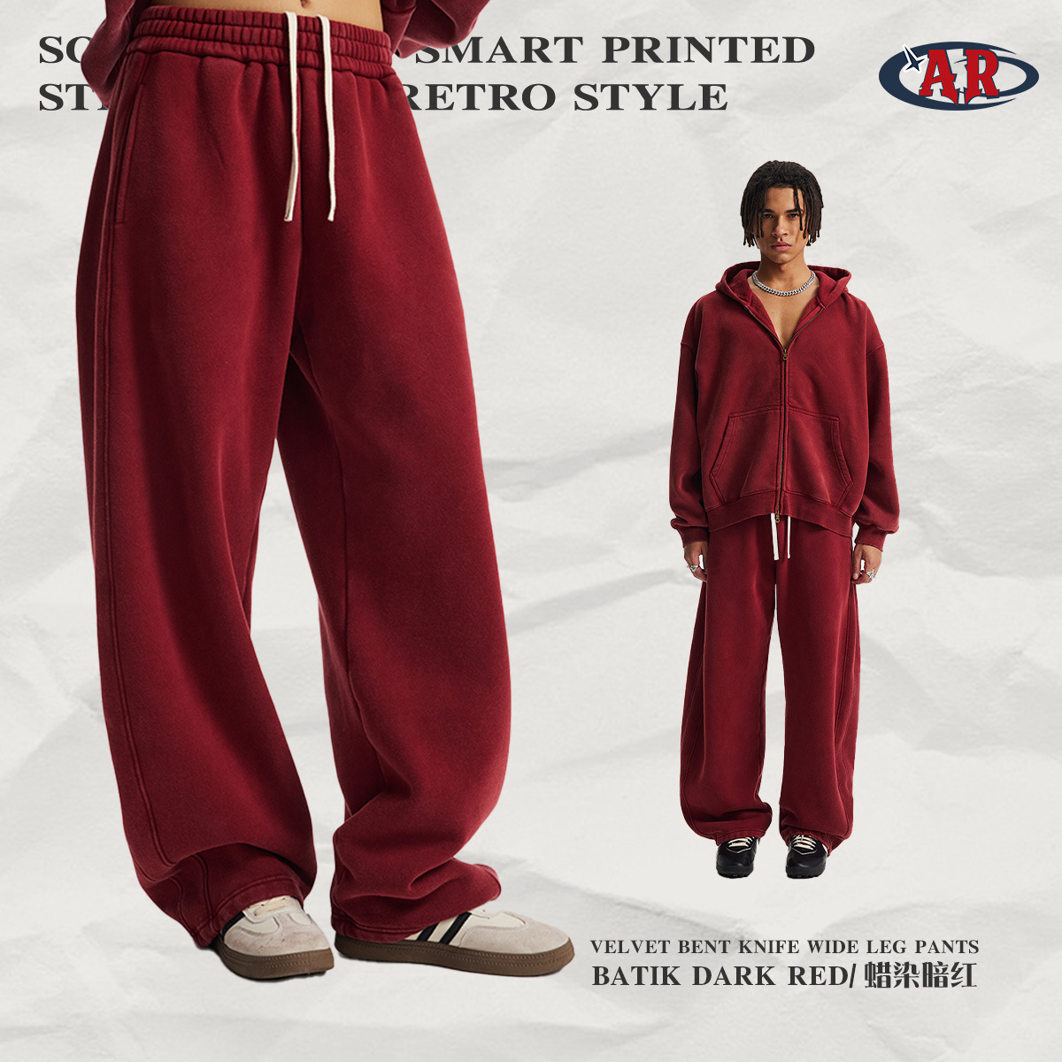 Pantalon K06-Batdy Rouge Foncé