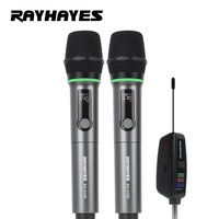 Système de microphone sans fil professionnel RAYHAYES RG-H16S 2.4G double micro portable avec RGB pour Karaoké