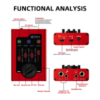 Carte son audio Debra Audio Mixer avec interface DSP multifonction et réverbération pour l'enregistrement et la diffusion en direct