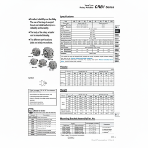 Piezas neumáticas del actuador rotatorio de SMC Pneumatics - Product Image 1