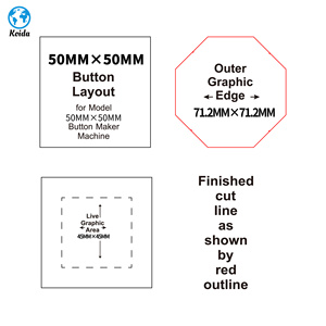 2024 khí nén điện vuông 50*50mm hình dạng tủ lạnh nam châm nút Huy hiệu làm + 50*50mm Giấy cắt 220V động cơ PLC lõi - Product Image 6