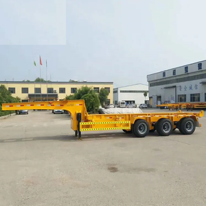 รถพ่วงพื้นเรียบเหล็ก 3-5 เพลา รับน้ำหนัก 40-80 ตัน ใหม่ สำหรับตู้คอนเทนเนอร์ขนาด 20 ฟุต/40 ฟุต - Product Image 3