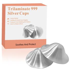 Coupes d'Allaitement en Argent Pur 999, Tasses d'Allaitement en Argent à Trois Couches Très Vendues, Protège-Mamelons, Bouclier Mamelon - Product Image 1