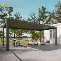 Auvent rétractable en aluminium 4x4m avec stores, gazebo de jardin écologique, balcon, terrasse extérieure, pergola
