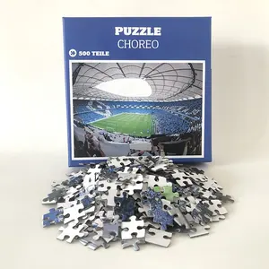 Quebra-cabeças do campo de futebol de papel. Personalizado 500 Peças Estádio Puzzle Foto