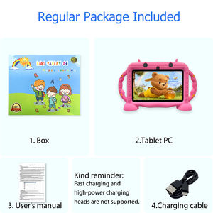 Tablette pour enfants Android 12 7 pouces la plus vendue 2 Go + 32 Go Double caméra Pas cher MTK Quad Core Batterie 3000 mAh Wi-Fi Résolution 1024x600 - Product Image 6