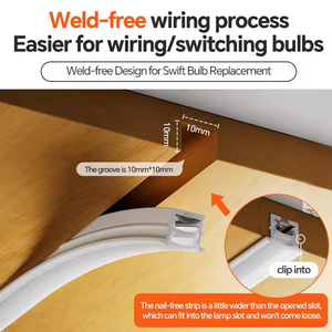 Tira de Luz <span class=keywords><strong>LED</strong></span> de Silicona de Neón Flexible de 10x10mm, Sin Soldadura, Cortable, Plug&Play, IP67, DC12V24V, Empotrable Debajo del Gabinete, para <span class=keywords><strong>Cocina</strong></span> y Armario - Product Image 4