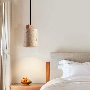 Moderne Holz-Deckenleuchte Moderne Schlafzimmer-Steinlampe <span class=keywords><strong>VEKO</strong></span> Travertin Pendelleuchte - Product Image 2