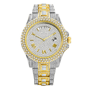 Hot Selling Fashion High-grade Double Calendar Business Full Diamond Quartz Men's <b>Watch</b> - Product Image 2