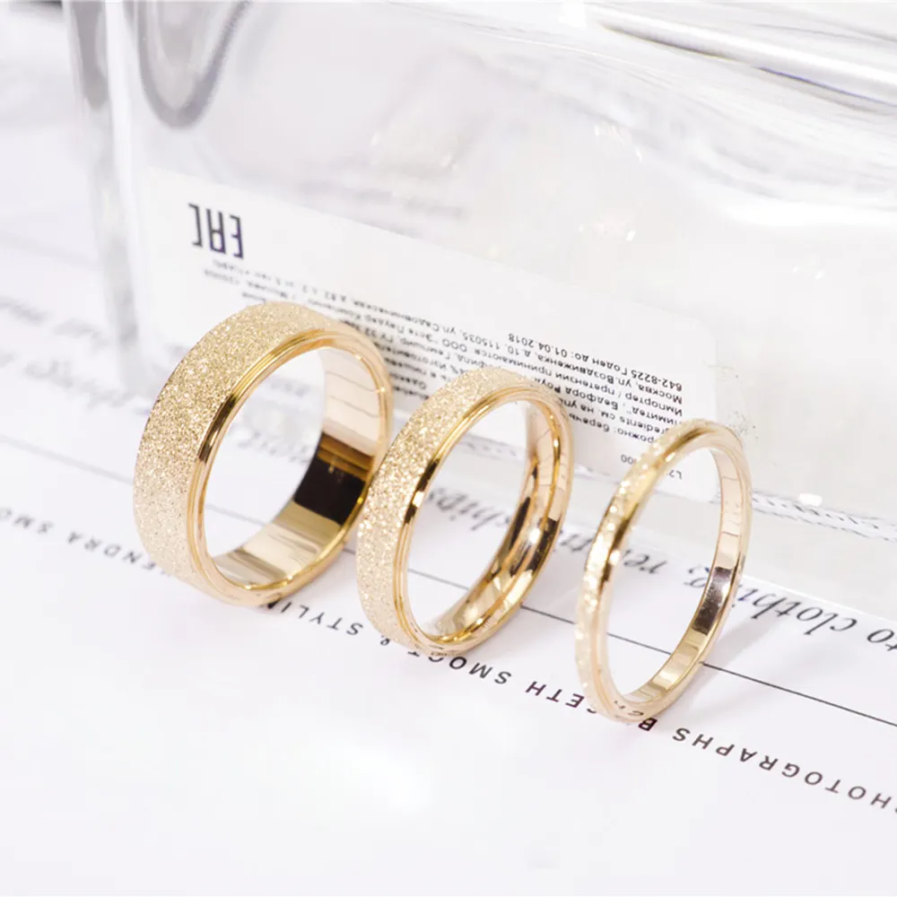 EManco блестящие матовые золотые кольца из нержавеющей стали 2021 Модные Ювелирные изделия Подарки