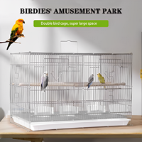 Cage à oiseaux, cage à perruches avec cloisons, cage à perroquets en fil métallique durable avec double salle de reproduction