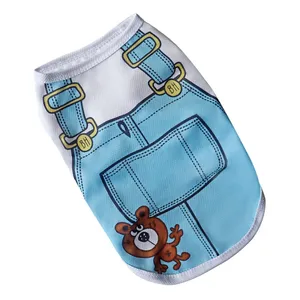 Vêtements en coton pour animaux de compagnie (chiens, chats, chiots, chatons) style dessin animé, Printemps Été Automne 2026 : Gilets, Manteaux, Vestes, Chemises, Robes, Costumes - Product Image 2