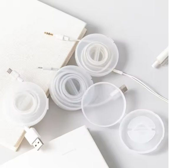 Transparent Waterproof Durable Multifunction Phone Cable Organizer Earphone Clip Charger Cord Management Storage Holder Box Data