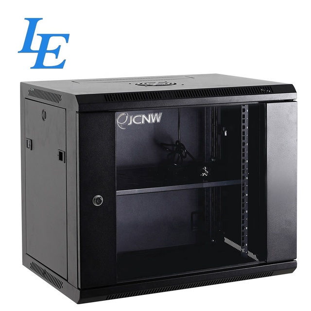 LE 4U Wall Mount Server Rack Cabinet 19 Inch Network Cabinet IEC297-2 SPCC Cold Rolled Steel Single Section Welded Frame IP20