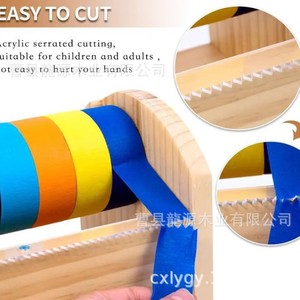Organizador de escritorio con cortador de cinta de madera de 9,8x5,9x8,78 pulgadas para almacenamiento de manualidades - Product Image 5
