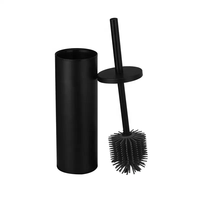 Brosse de toilette en acier inoxydable avec base en silicone à poils souples