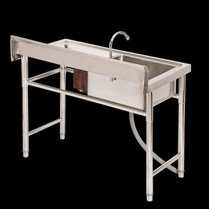 Stainless Steel Single Bowl <strong>Sink</strong> With Worktable Commercial Restaurant <strong>Outdoor</strong> <strong>Kitchen</strong> <strong>Sink</strong> - Product Image 2
