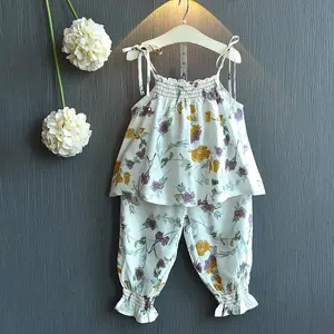 Novo Produto Distribuidor Wanted Baby Girl Clothes Two Piece Set Kids Clothing Para loja online