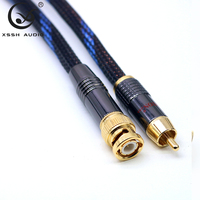 Câble audio BNC XSSH, câble d'interconnexion de signal audio blindé à double cœur OFC plaqué argent pour système audio HiFi