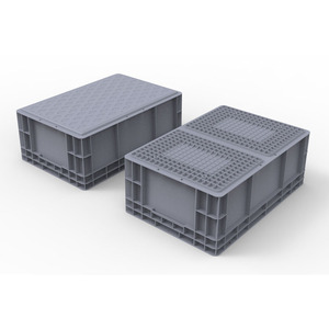 Contenedores de almacenamiento industriales europeos, plástico sólido a granel, apilable, cerrado, tapa de la UE, nueva caja de inyección, herramienta de organización, almacenamiento de Juguetes - Product Image 1