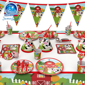 James <b>Cook</b> Animal Farm Party Supplies <b>Kit</b> Disposable Plates Cups Napkins Cutlery Set For Children's Birthday Celebration - Product Image 4